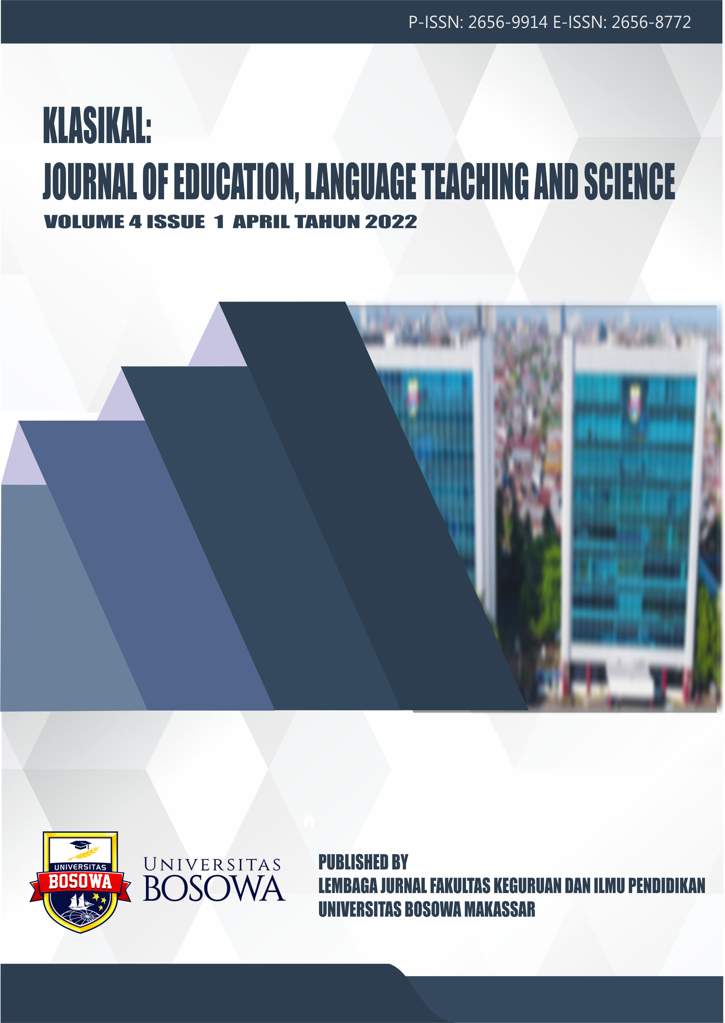 					View Vol. 4 No. 1 (2022): Klasikal: Journal of Education, Language Teaching and Science
				